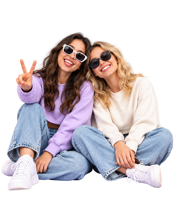 The same two friends with their background removed