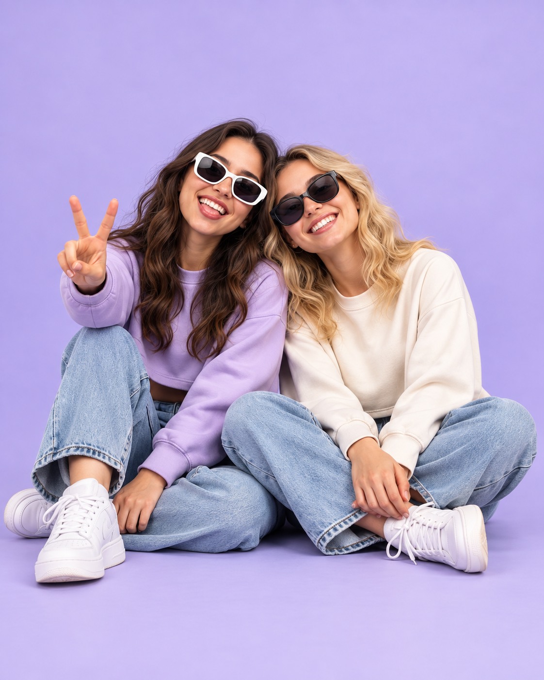 Two friends in the original photo